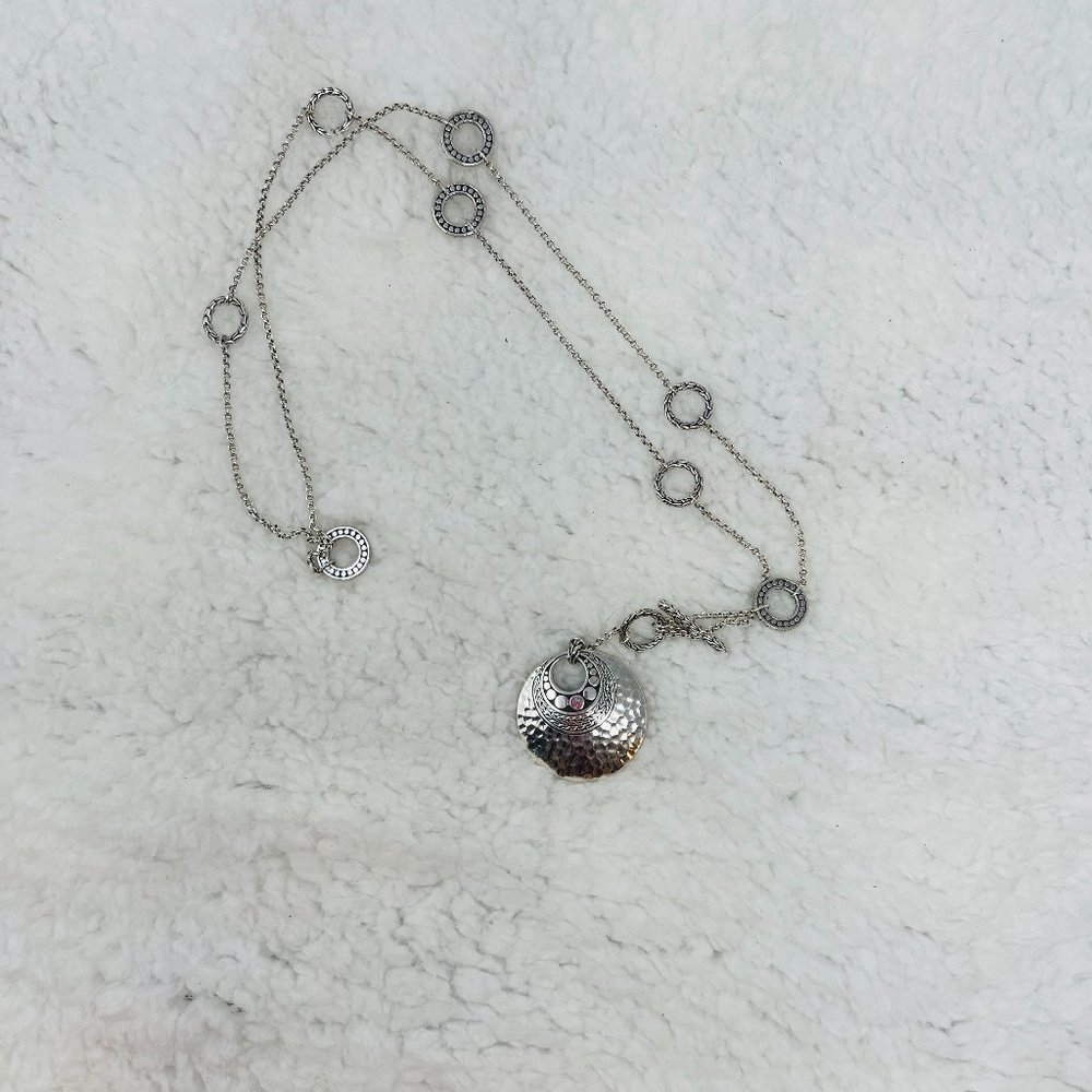 NWT JOHN HARDY STERLING SILVER DOT HAMMERED SAUTOIR NECKLACE - Picture 1 of 4